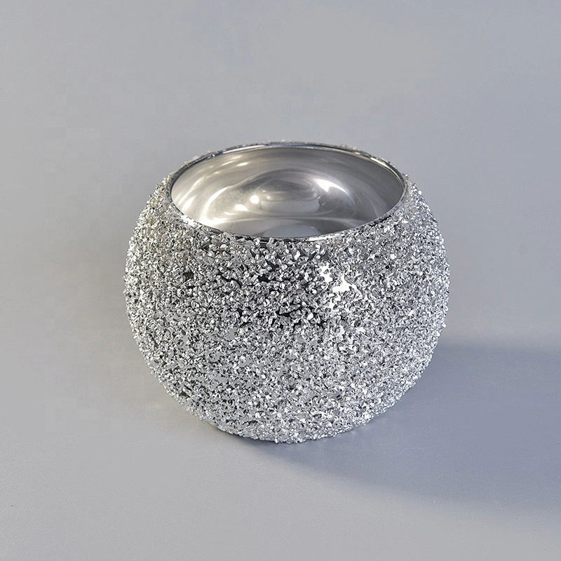 Christmas crystal round plating glass jar candle