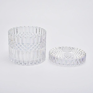 480ml Luxury Christmas Ion Plating  Glass Candle Jar With Lids