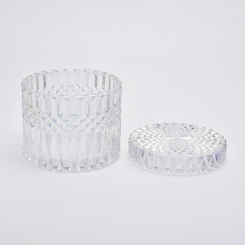 480ml Luxury Christmas Ion Plating  Glass Candle Jar With Lids