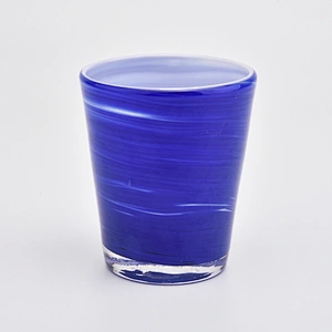 votive candle holders with coloful decorations