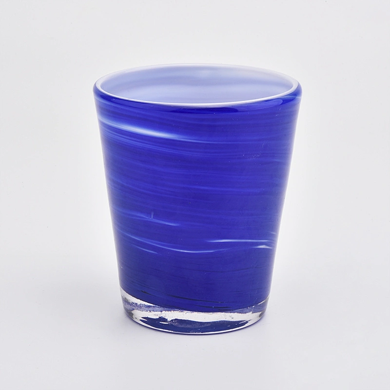 votive candle holders with coloful decorations