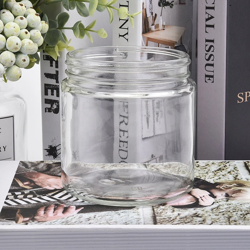 14oz hot selling transparent glass candle jars for home decorations candle containers