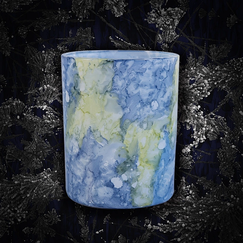 Sunny good price iridescent cylinder votive ceramic candle holder wholesales