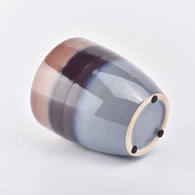 1400ml Brown iridescent ceramic candle holders
