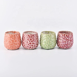 Customized green ceramic candle jars in bulk