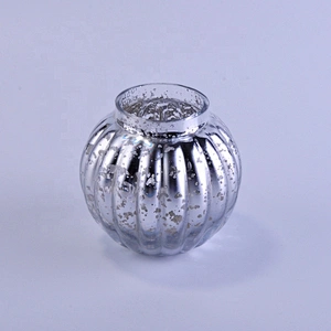 Luxury round silver mercury glass candle holder 10oz 20oz