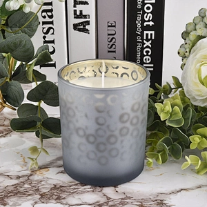 Sunny glassware Wholesales custom grey luxury glass candle jar holders