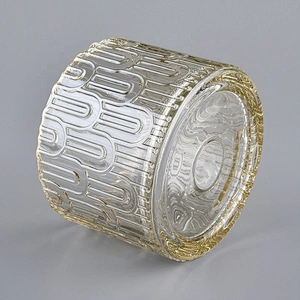 Luxury Geo cut candle holder glass