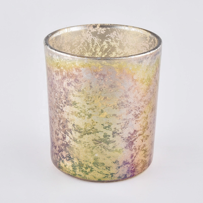 Sunny 11oz 14oz custom decorative electroplated luxury glass jar candle