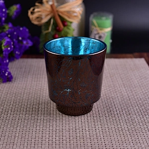 Home decor laser electroplated tealight luxury glass candle holders