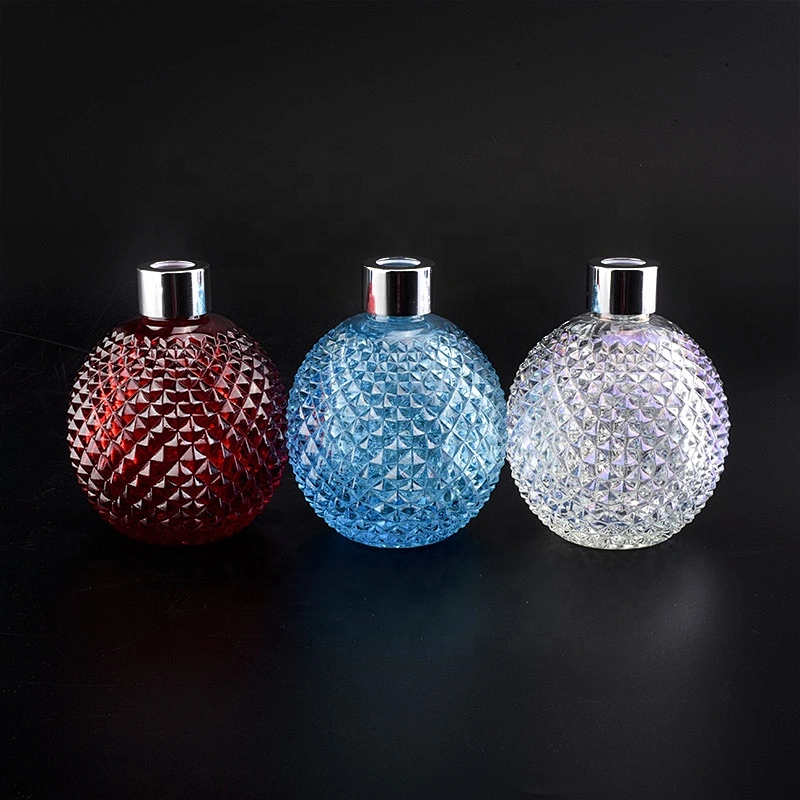 Blue round engraving reed diffuser bottle 300ml