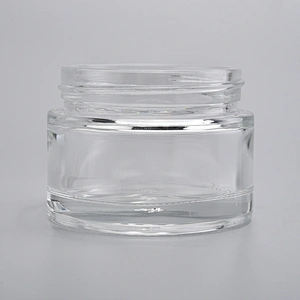 Wholesales round shape clear glass cream bottles cosmetic products for skin care