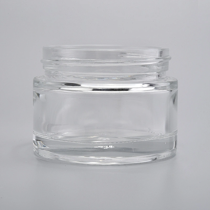 Wholesales round shape clear glass cream bottles cosmetic products for skin care
