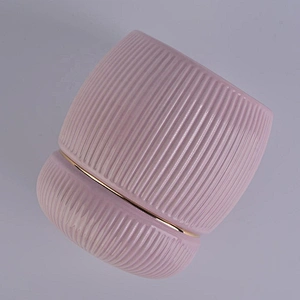 Wholesales decorative empty pink ceramic candle holder