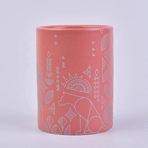 Sunny ceramic cylinder pink porcelain candle jar wholesale