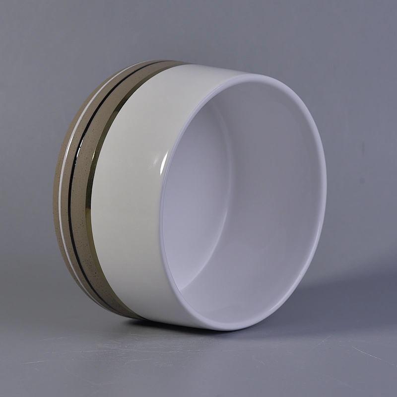 Sunny design White customized Ceramic Candle containers 10oz 20oz
