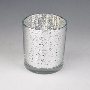 Sunny custom mercury silver crystal glass candle jar