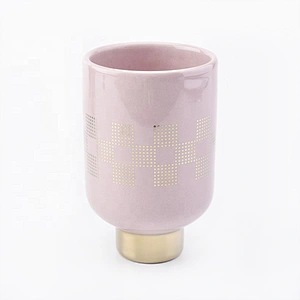 Wholesales luxury standing pink candle glass jars 10oz 20oz