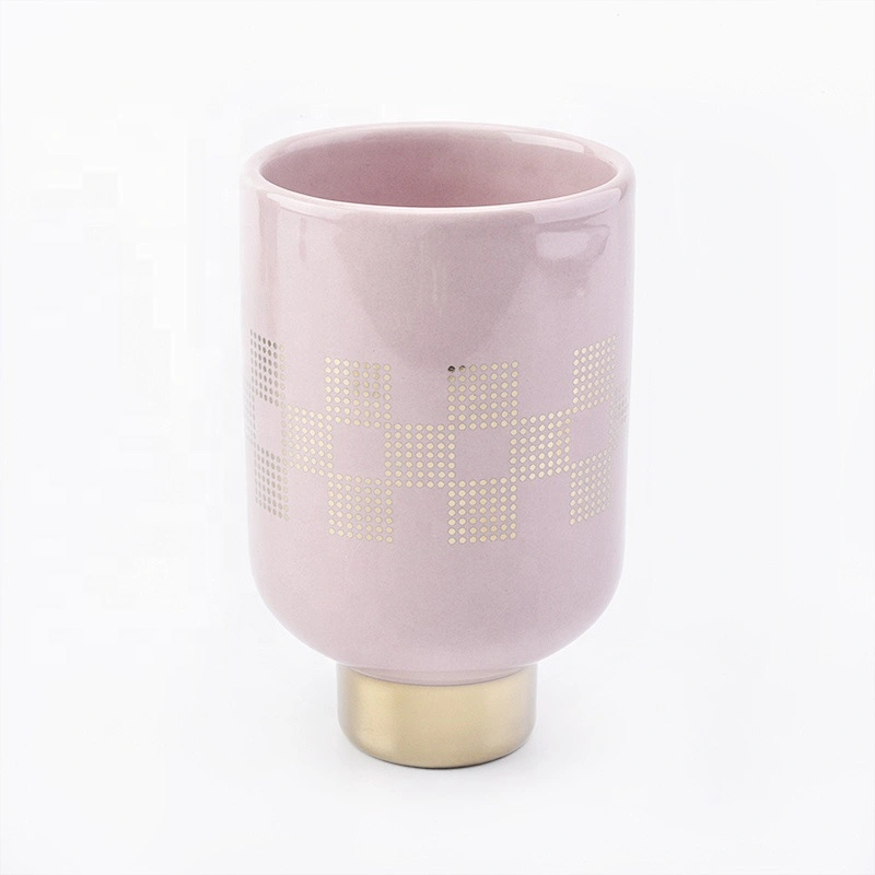 Wholesales luxury standing pink candle glass jars 10oz 20oz