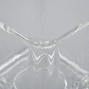 16oz square hotel decoration high-white transparent glass candle holder