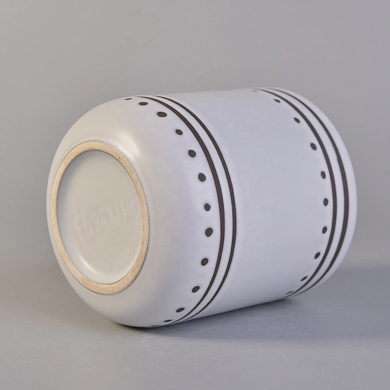 Sunny frost luxury white candle ceramic candle vessels 8oz 11oz