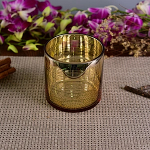 6oz gold engraving glass candle jar
