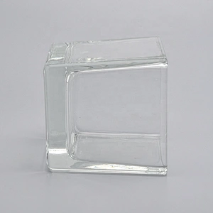Square Glass Candle Jars With Different Surface decoration