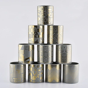 Matte Grey Ceramic Candle Jar With Custom Gold Printing