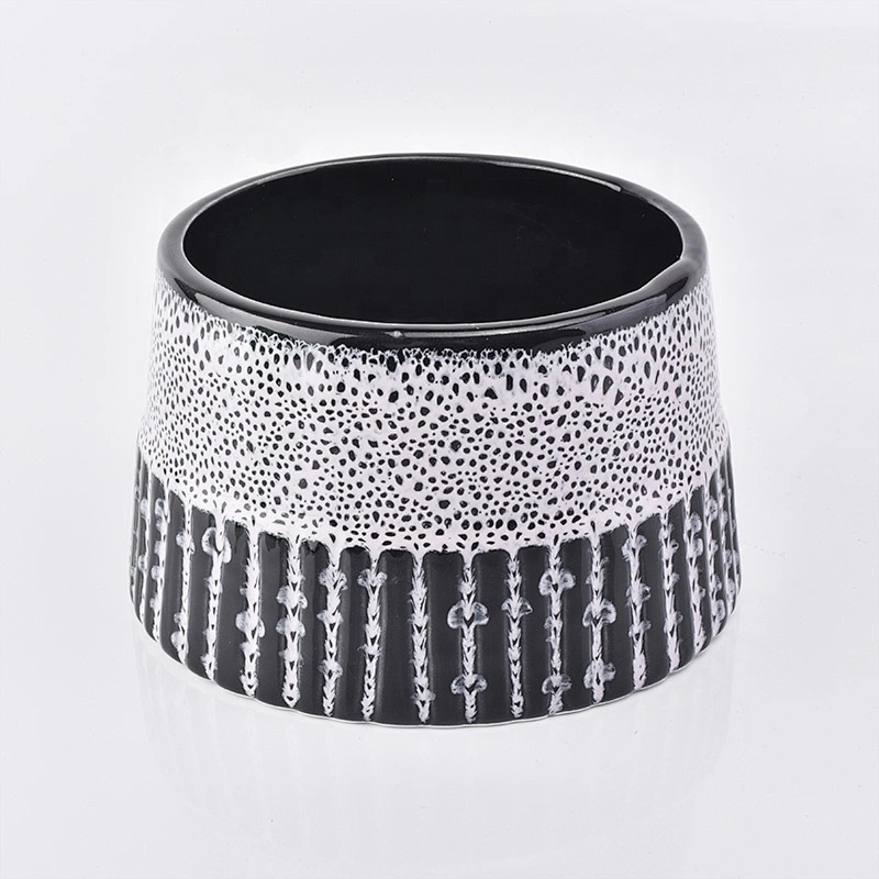 10oz home decoration colorful iridescent ceramic candle container