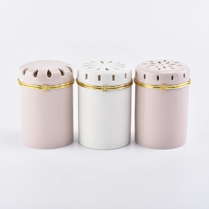 Pink ceramic candle holders for home decor scented candle jar