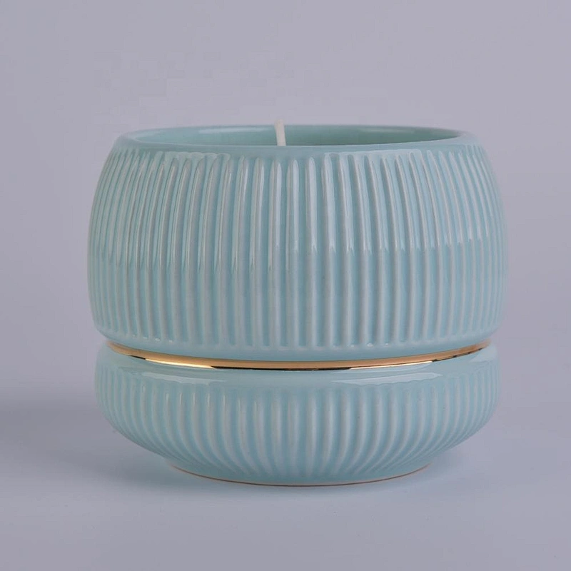 Sunny new design empty round recycled ceramic candle holders