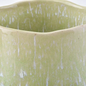 Custom geo green ceramic candle jar home decor