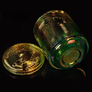 8oz OEM modern tealight lotus glass candle jar with glass lid in bulk