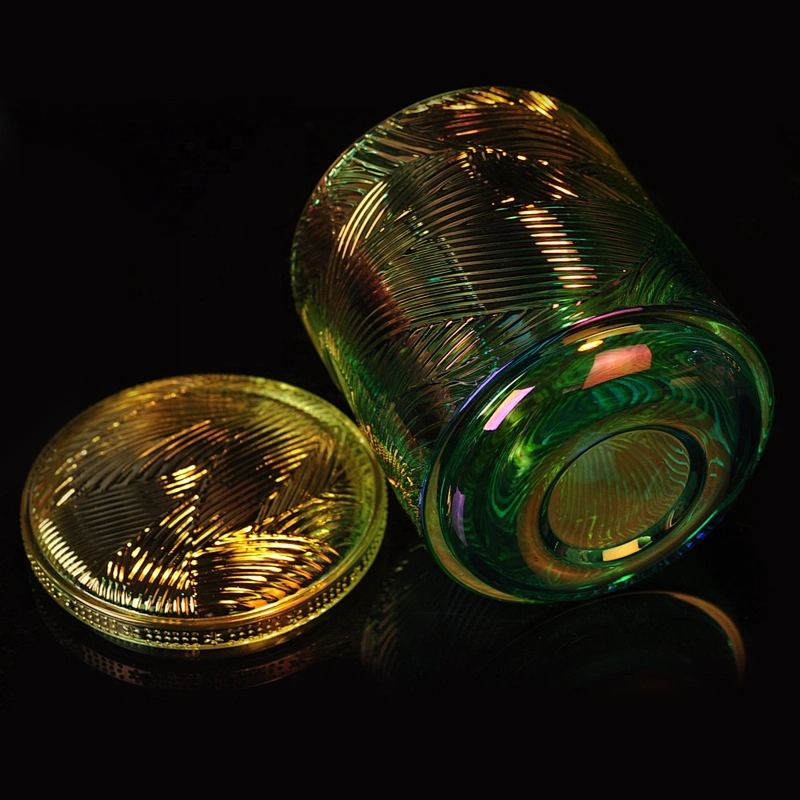 8oz OEM modern tealight lotus glass candle jar with glass lid in bulk
