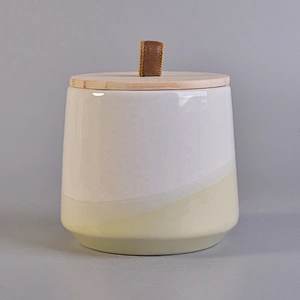 Suppliers home decor custom wood lid ceramic candle vessels