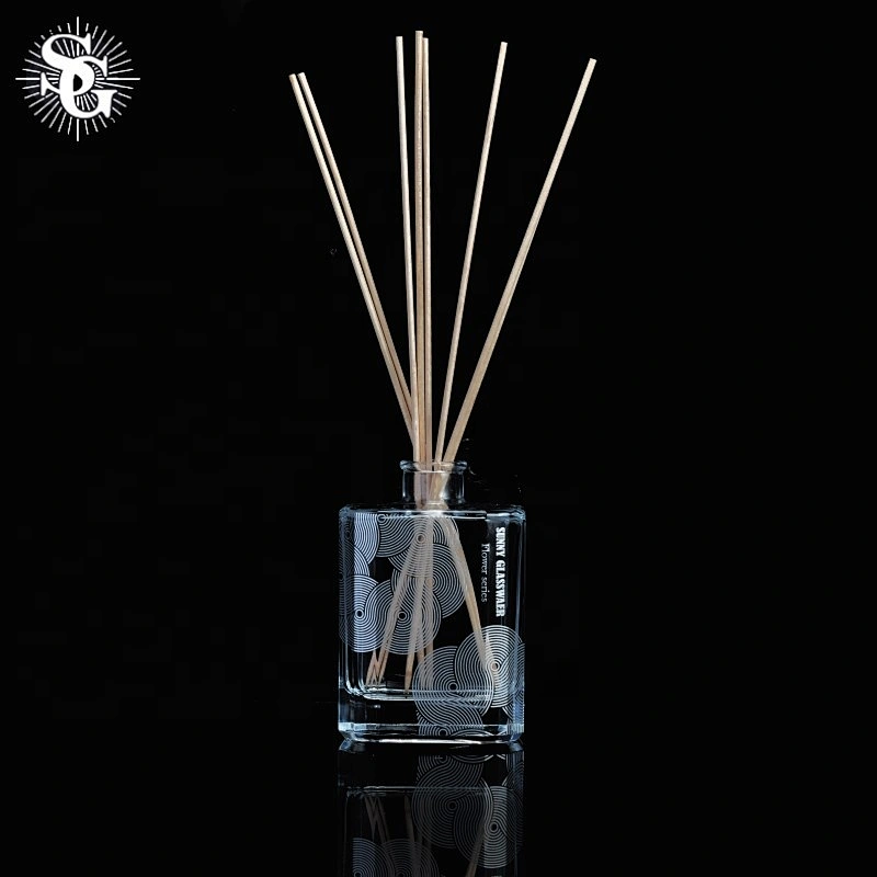 200ml Custom square oil essential reed glass diffuser bottle wholesales