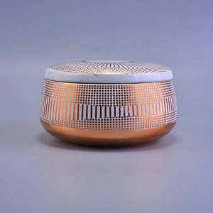 Modern decorative candle ceramic tin with lid