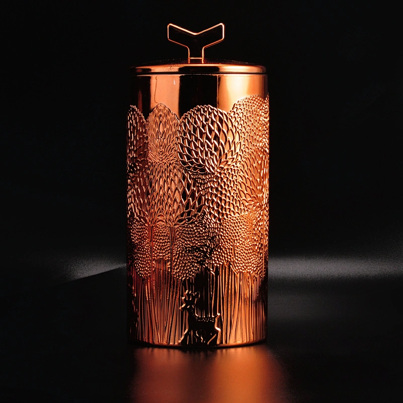 8oz 10oz 12oz Christmas luxury high coloured glass candle jar with lid