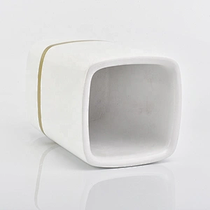 Wholesales white square candle holder ceramic for wedding