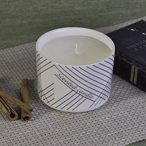 Sunny home decoration white scented ceramic candle holder