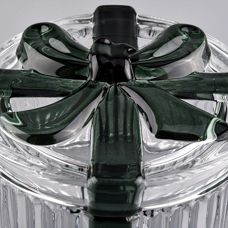 Sunny glassware luxury empty decorative glass candle holders with lids