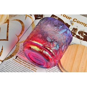Sunny new design tealight scented glass candle holder with wood lid