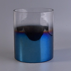 Clear electroplated cheap votive candle jars glass