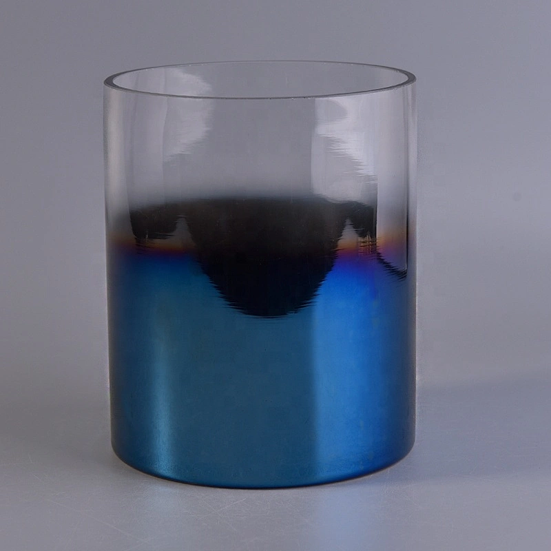 Clear electroplated cheap votive candle jars glass