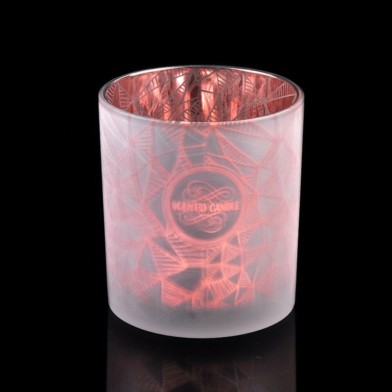 OEM/ODM custom decorative laser matte tea light glass candle jar 8oz