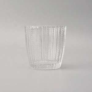 8oz custom crystal clear glass scented candle jar