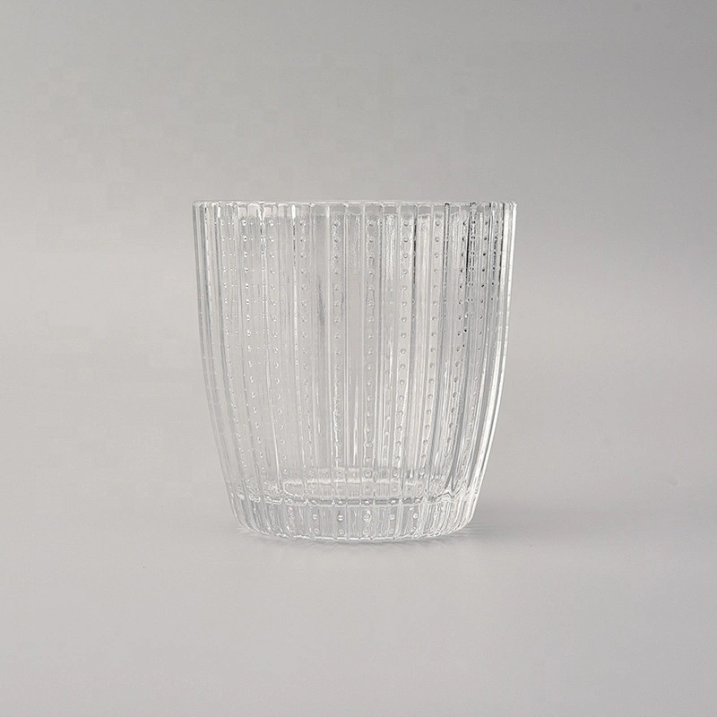 8oz custom crystal clear glass scented candle jar