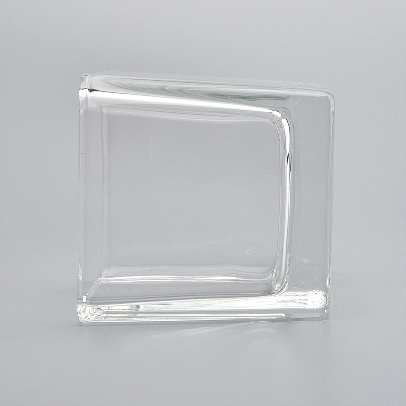 home decor small square glass candle jar