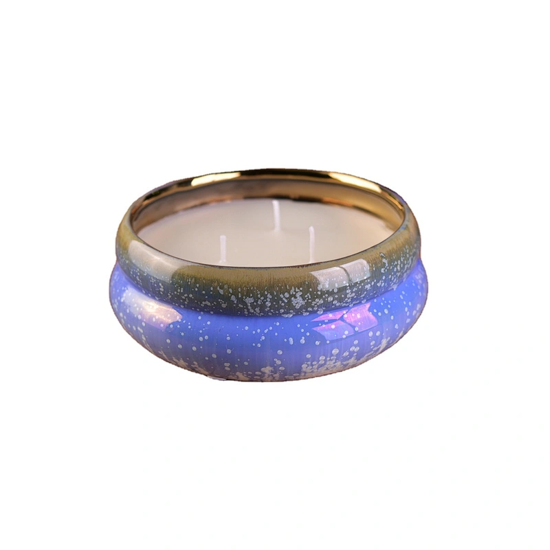 Factory price color 3 wick large ceramic candle holders