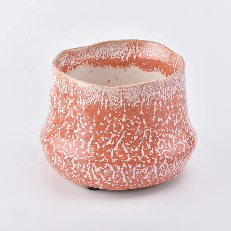 Irregular color glazed ceramic candle holder home decor